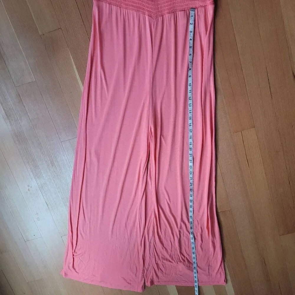 NWT lascana jumpsuit sleeveless wide leg salmon size 14 summer beachy‎